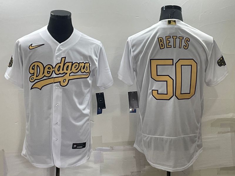 Men Los Angeles Dodgers #50 Betts White 2022 All Star Elite Nike MLB Jersey